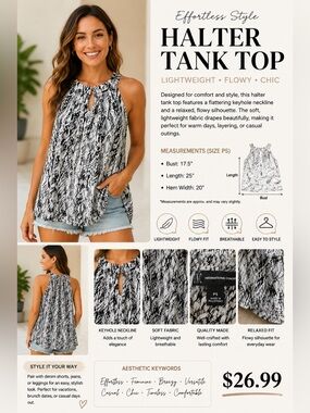 INC International Concepts Black & White Snake-Print Tank